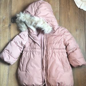 Blush Pink Gap Jack Faux Fur lined Hood